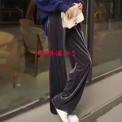 Hanjano autumn's golden fleece wide leg pants 2018 hot style women's casual pants