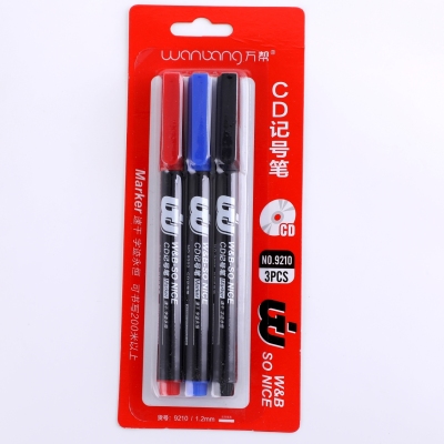 Wan bang oil small CD black red blue oversized Chinese marker wang 9210 suction card pack hook pen