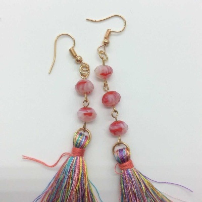 # 8 drawbead wheel bead earrings