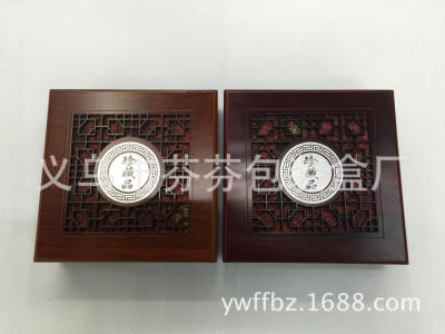 Customized high-quality products spray paint, bracelet wooden box, jade box 12*12 satin hollow out can be printed logo