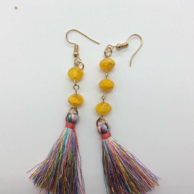 # 8 drawbead wheel bead earrings