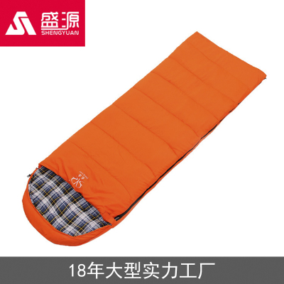 Outdoor sleeping bag cotton flannel autumn and winter warm camping can be stitched adult envelope 1.8kg