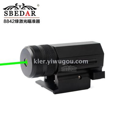 The tactical green laser is mounted under the 20mm guideway sight
