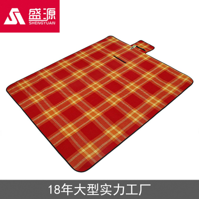 Shengyuan outdoor camping picnic mat acrylic checked cashmere damp - proof picnic mat can be customized wholesale