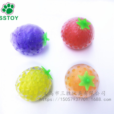 Creative fruit releases the ball pineapple lemon tomato, grape bead ball whole person to vent the pressure toy