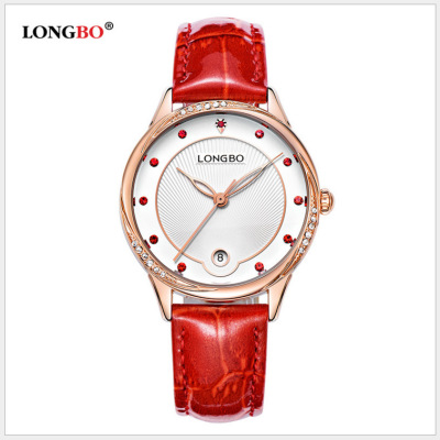 New fashion true belt lady's watch longbo set with diamond dial waterproof watch lady's style