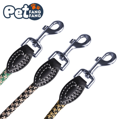 Factory direct leather, imported dog towing rope, imitation nylon dog rope, round dog chain medium large pet rope