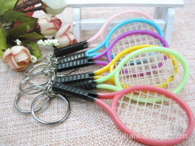 Genuine tennis racket key ring leisure tennis racket pendant special price tennis racket wholesale tennis racket hantory