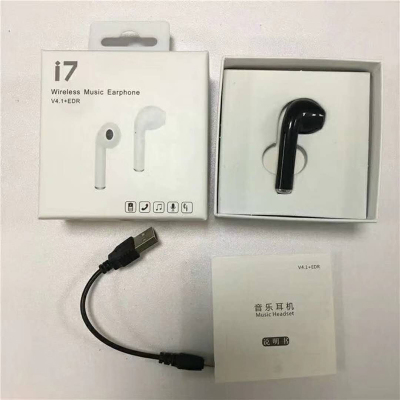 I7 bluetooth headset apple wireless mini earplug type single ear stereo earphone