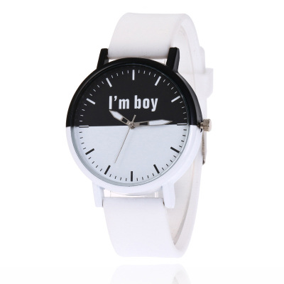 South Korea's new large dial boy and girl lovers to watch student male 1314 text - controlled harajuku women's watch