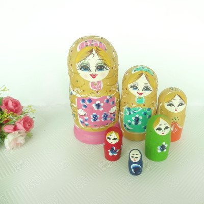 Manufacturers wholesale tourist handicrafts wooden Russia set up pieces of exquisite six - layer set at the tourist period