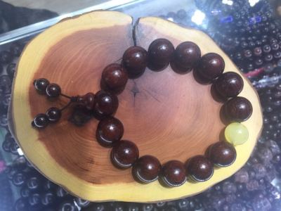 Small leaf rosewood old material gold star Buddha bead bracelet for men and women couples money to ward off evil hand string