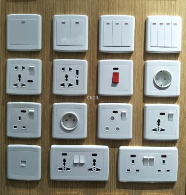 A series of switches of D2 white flat arc engineering type complete Cecil electric appliance