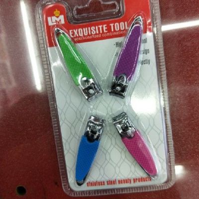 Four pieces of nail clippers cosmetic beauty kit.