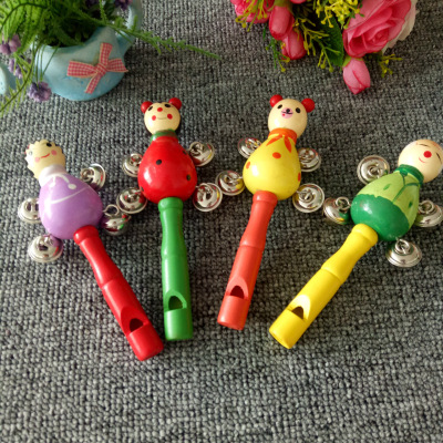 Manufacturer wholesale 10 yuan wooden picture with whistle bell baby early education sound educational toys