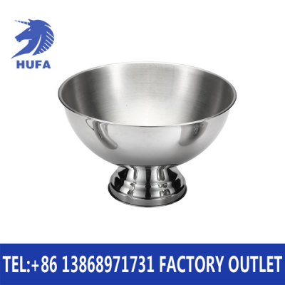 Stainless Steel Ice Bucket Stainless Steel round Non-Magnetic Ice Cube Bowl Single Layer Beer Ice Bucket Champagne Bucket Ice Bowl
