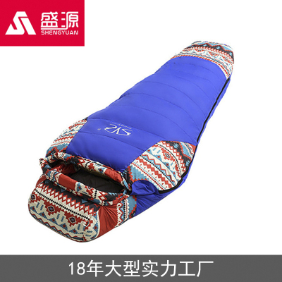 Folk style outdoor adult winter single down sleeping bag can be spliced -30 thick warm down sleeping bags