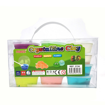 PVC box set special crystal mud children puzzle diy hand toys high transparent color mud
