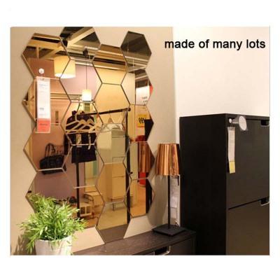 The 3D environmental crystal mirror and fashionable honeycomb walls are decorated with hexagonal three-dimensional 