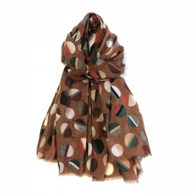 Colored wave dot satin scarf