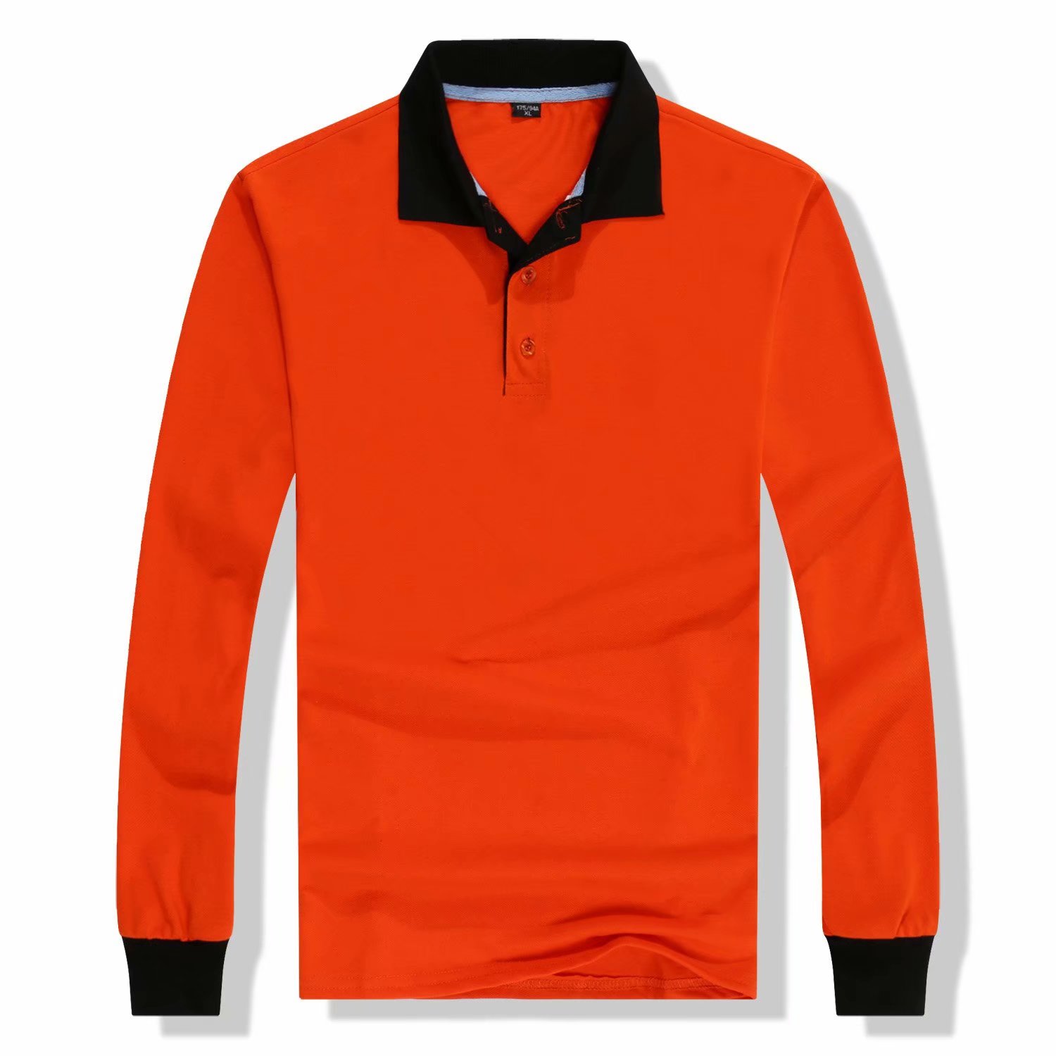 定制工作服t恤衫班服纯棉翻领POLO衫长袖工装定做可绣字可印字