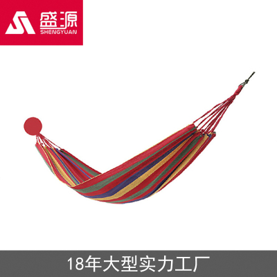 A large outdoor Shengyuan thickened bearing colorful canvas hammock swings