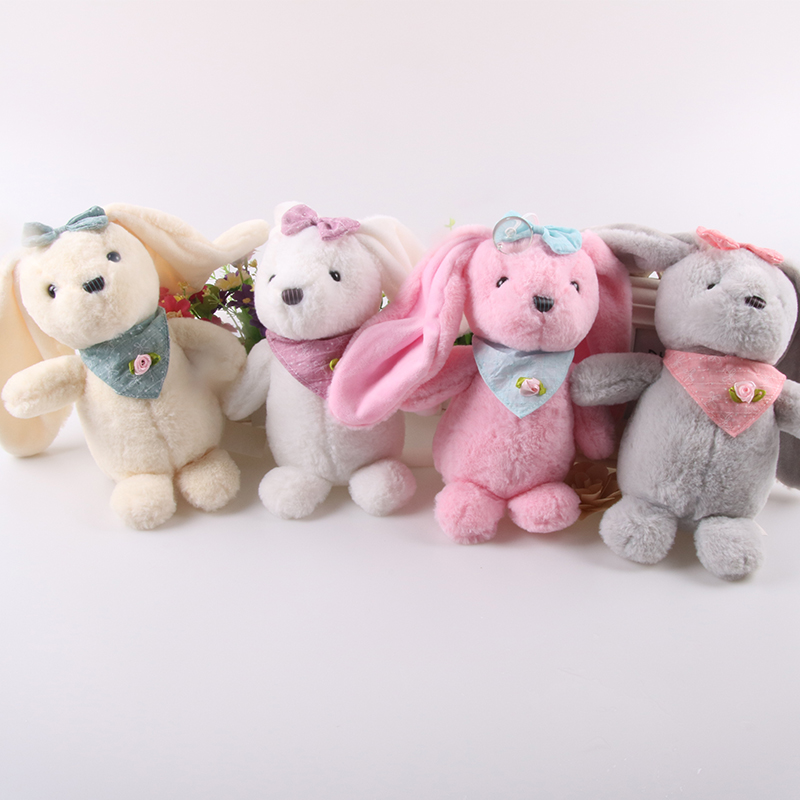 萌萌兔子长耳围巾兔毛绒玩具公仔厂家批发销售