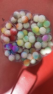 Dry plastic beads, ABS imitation pearl, combination of yangmei ball, integrated yangmei ball, two-color plastic