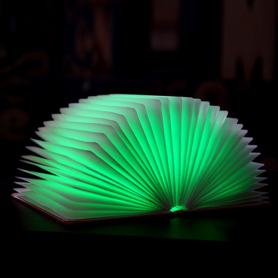 Leather folding book lamp creative origami book lamp USB charging colorful folding book lamp