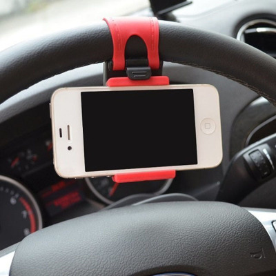 Red and blue optional car steering wheel mobile phone clip mobile phone rack bracket