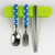 Chopsticks, spoon and fork set, portable cutlery set, three-piece travel student creative storage box
