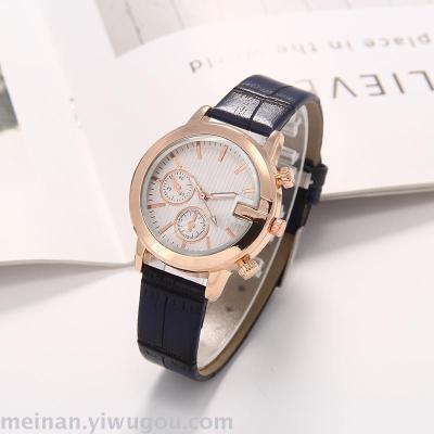 Korean creative personality rose gold lady belt student watch
