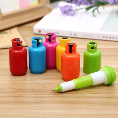Korean New Student Learning Creative Gas Cylinder Telescopic Ballpoint Pen Office Supplies Can Stand Desktop Pen Wholesale