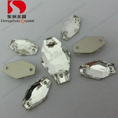 Transparent white high quality hexagonal flat back sew on stone box packing