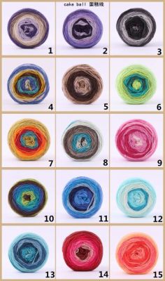 Cake yarn scarf, hat, garment yarn, foreign trade yarn, rainbow yarn