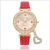 New fashion women's watch peach heart pendant quartz watch women's watch bracelet full diamond women's watch