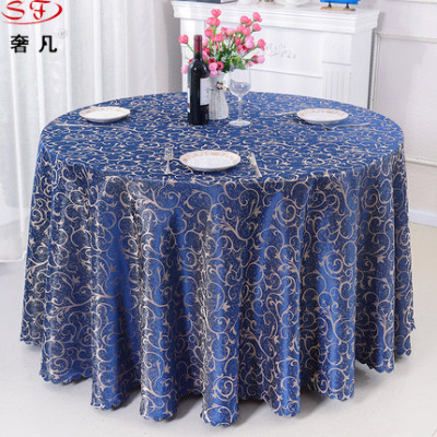 Large round table household rectangular tablecloth tablecloth custom hotel circular tablecloth European restaurant garden