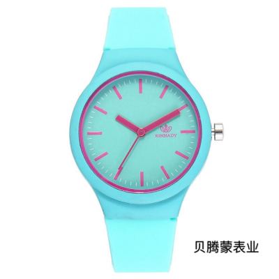 Fashion hot candy color series simple bar nail silicone male and female watch student watch 1