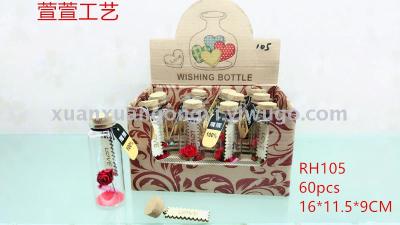 Hot style eternal flowers LOVE series wishing bottle wholesale 3*8CM glass material display box