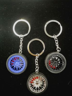 Rotatable Tire Keychain Car Logo Creative Keychain High Quality Car Keychain