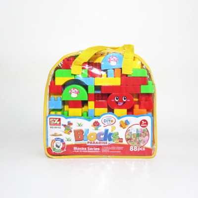 Children's puzzle toys wholesale creative assembly building blocks handbag 88PCS
