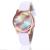 New creative rainbow crystal face fashion student quartz watch