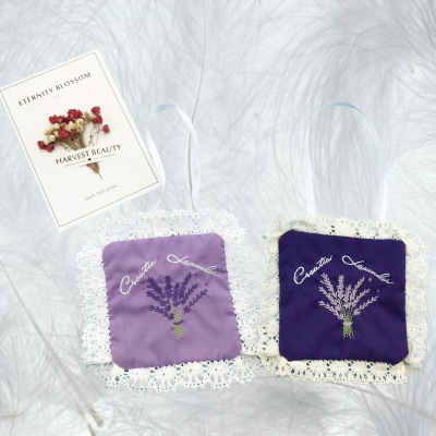 Custom-made lavender zipper gift cotton bag