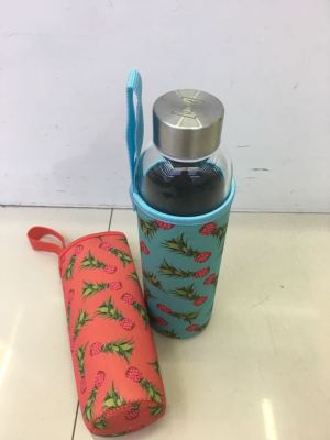 Printed Rope Holding Cup Cover, Diving Cloth Thermal Transfer Flower Cup Cover, Heat Insulation Sheath