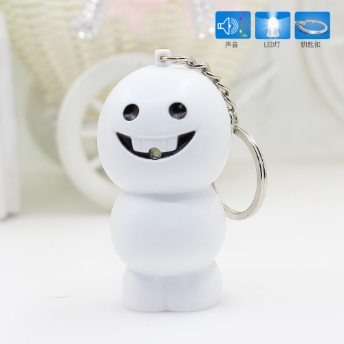 factory direct sales little creative gifts toy cute snowman led light sounding luminous keychain pendant