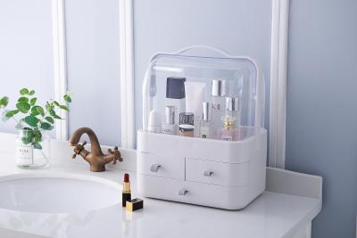 Portable cosmetic storage box plastic dustproof table drawer type dresser holder