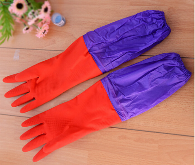 Household Laundry Gloves Cotton-Padded Gloves Industrial Gloves Protective Fleece-Lined Latex Gloves