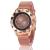 New flower-shaped lady's web band rose gold fashion watch