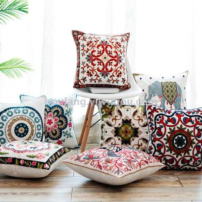 Chinese style flower and bird pattern cushion pillow case without core customization