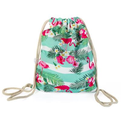 Manufacturer direct sales portable outdoor beach towel travel flamingo beach bag